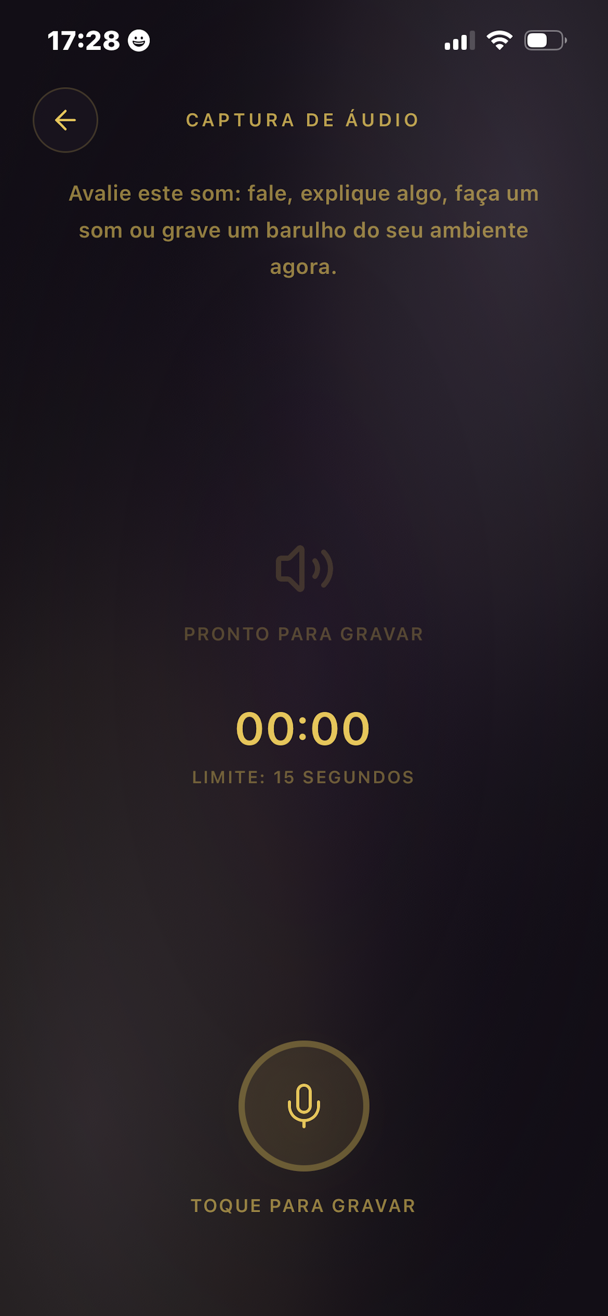 Oráculo de voz — captura de áudio