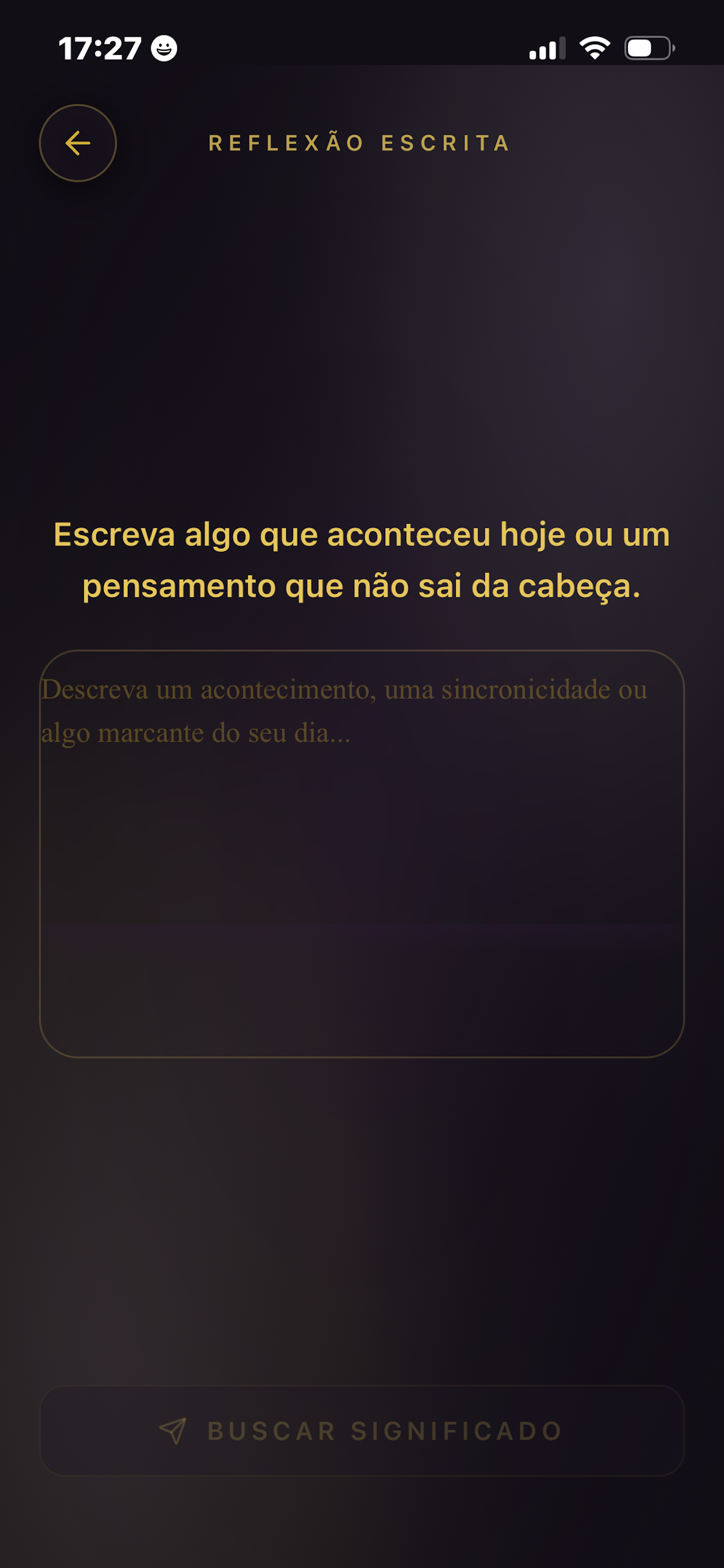 Oráculo de texto — reflexão escrita